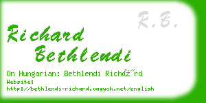 richard bethlendi business card